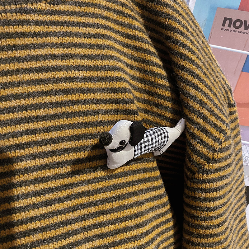 Spring and autumn T-shirt stripe tops