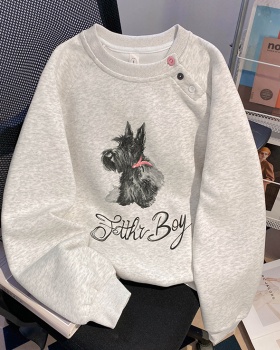 Spring and autumn loose tops round neck hoodie for women