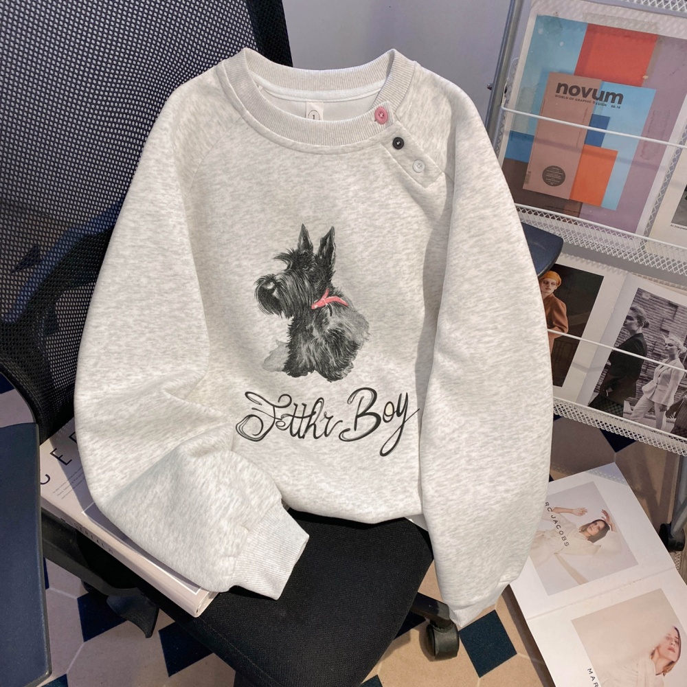 Spring and autumn loose tops round neck hoodie for women