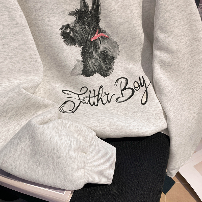 Spring and autumn loose tops round neck hoodie for women