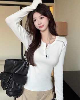 Long sleeve T-shirt cashmere bottoming shirt for women