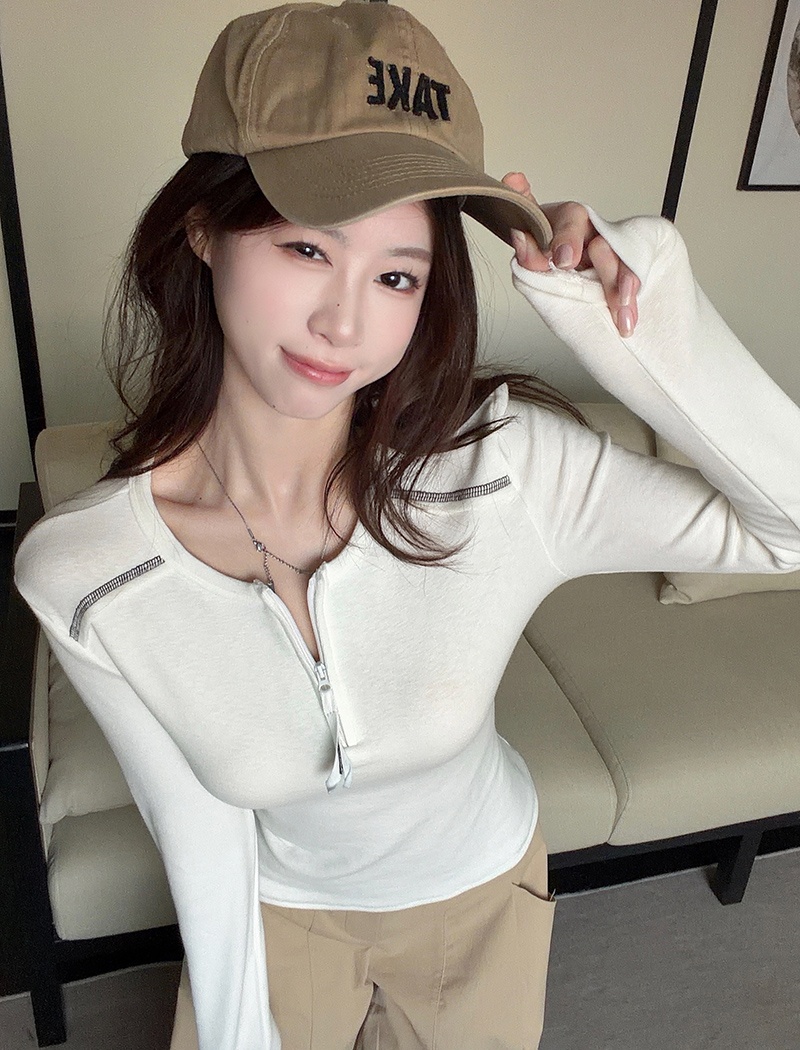 Long sleeve T-shirt cashmere bottoming shirt for women
