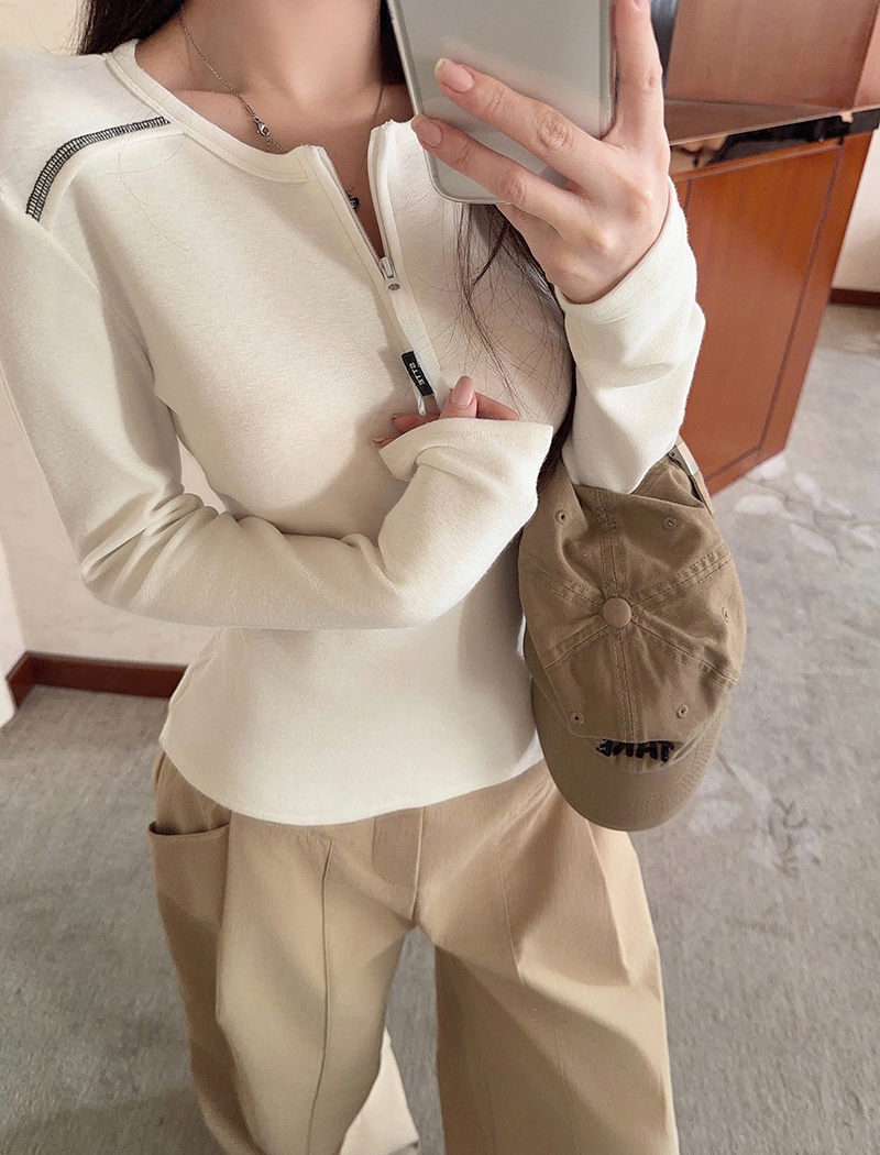 Long sleeve T-shirt cashmere bottoming shirt for women