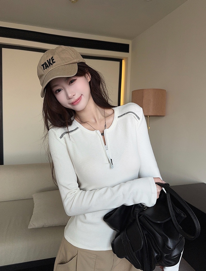 Long sleeve T-shirt cashmere bottoming shirt for women