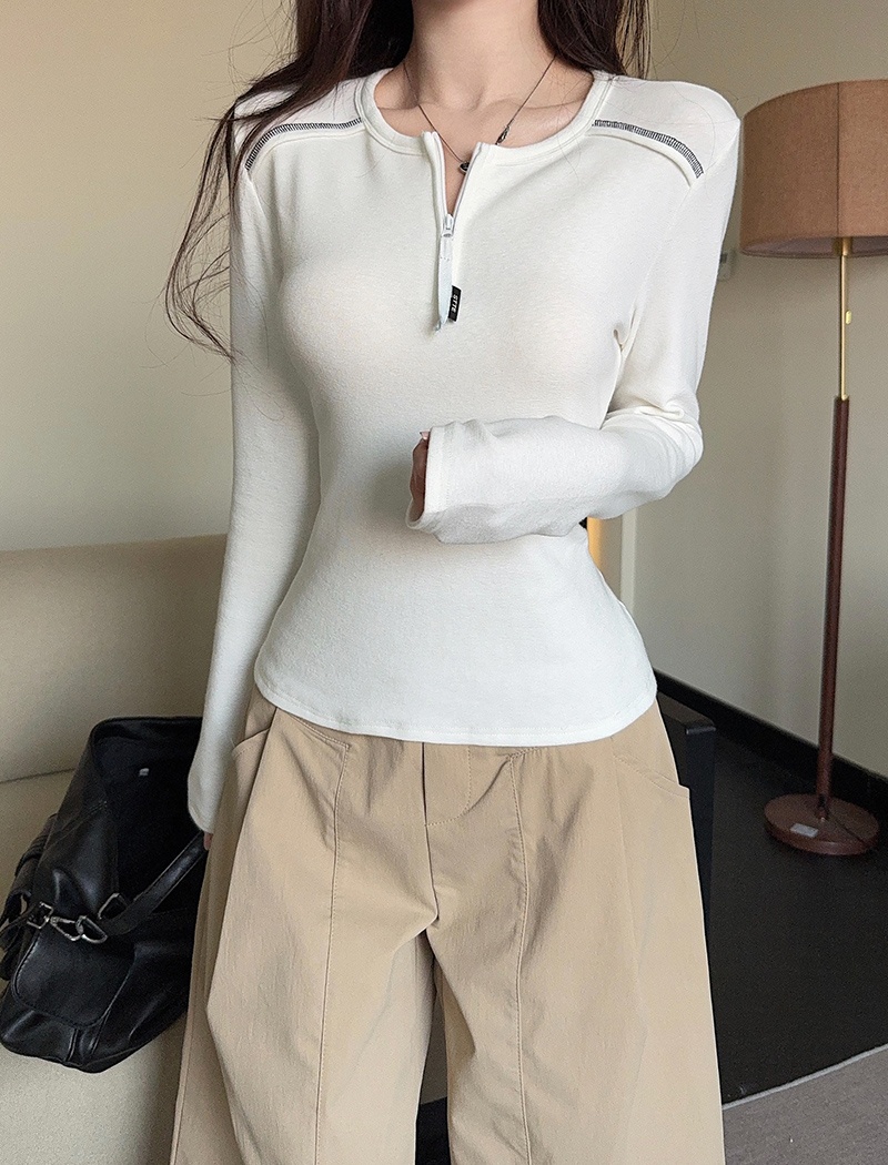 Long sleeve T-shirt cashmere bottoming shirt for women
