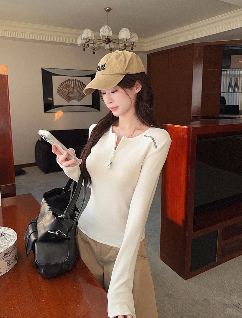 Long sleeve T-shirt cashmere bottoming shirt for women