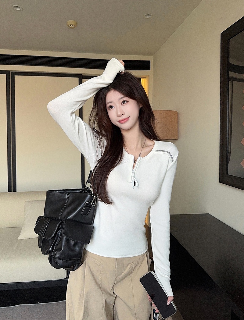Long sleeve T-shirt cashmere bottoming shirt for women