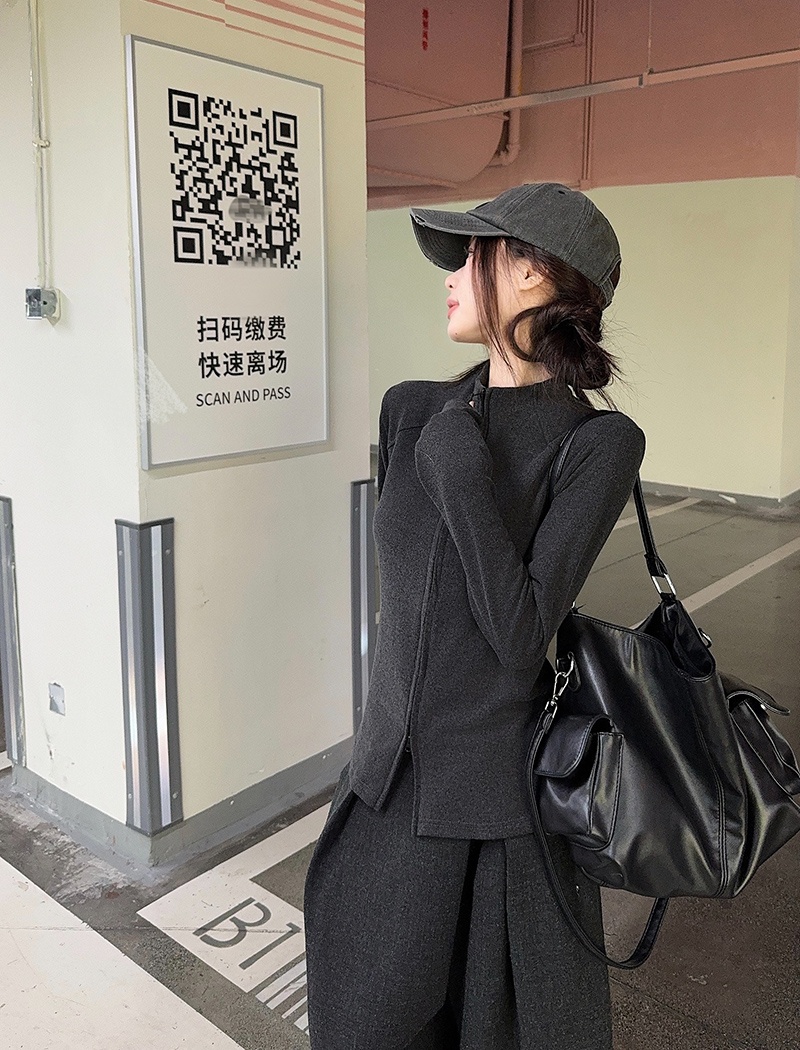 Thin long sleeve bottoming shirt slim tops for women