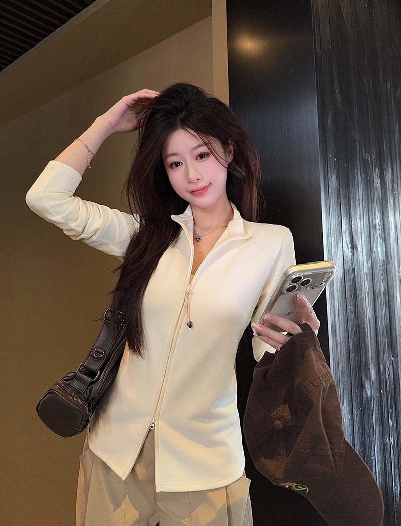 Thin long sleeve bottoming shirt slim tops for women