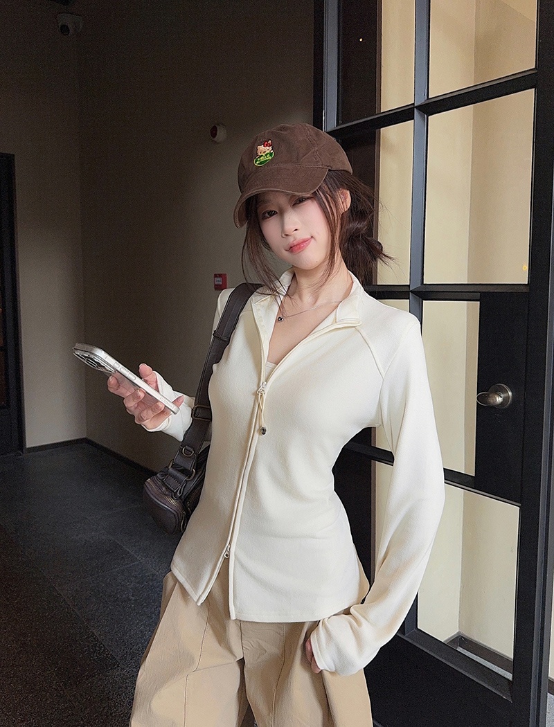 Thin long sleeve bottoming shirt slim tops for women