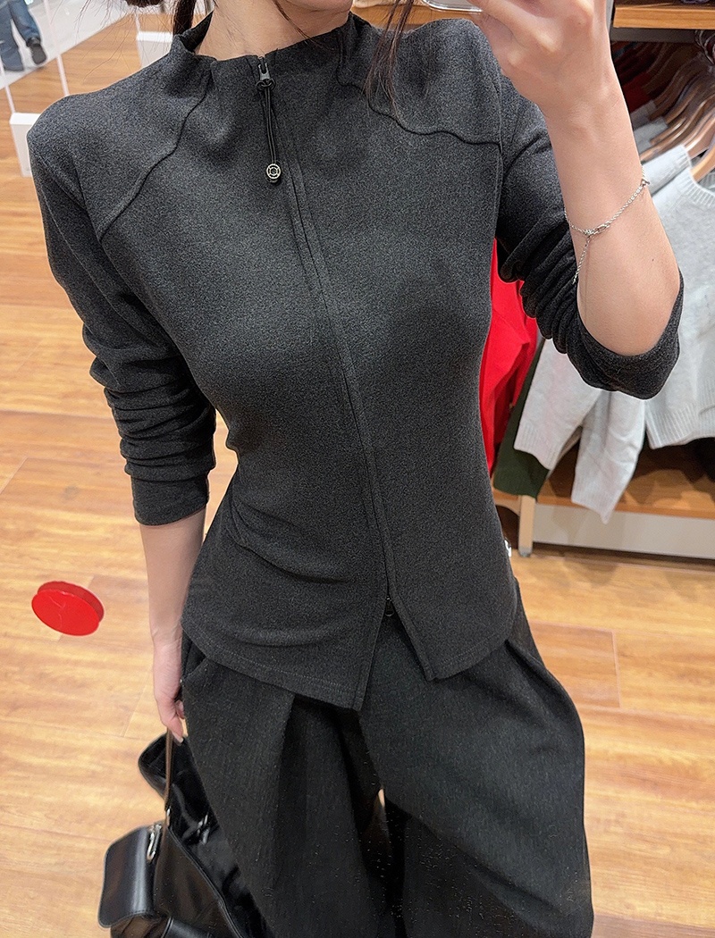 Thin long sleeve bottoming shirt slim tops for women