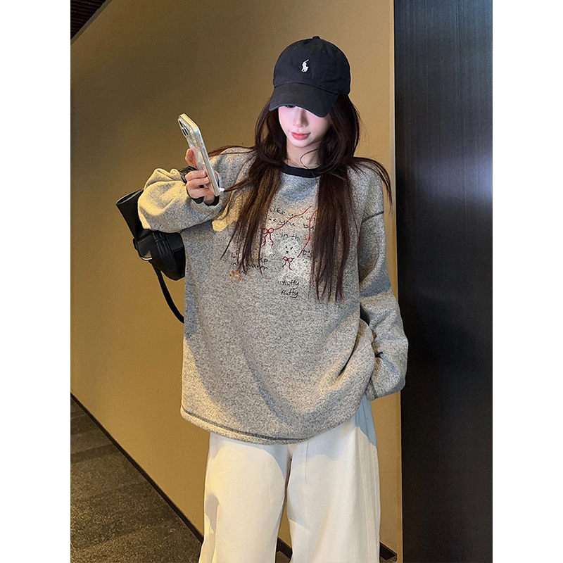 Mixed colors tops autumn and winter T-shirt for women