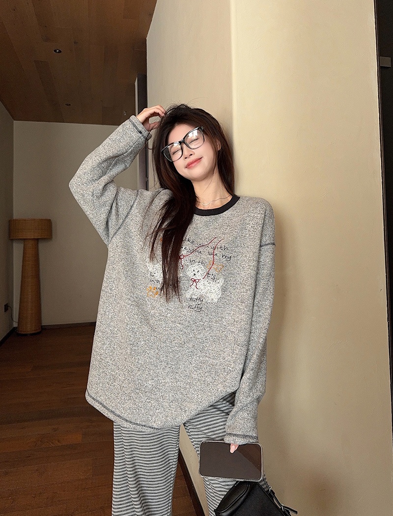 Mixed colors tops autumn and winter T-shirt for women