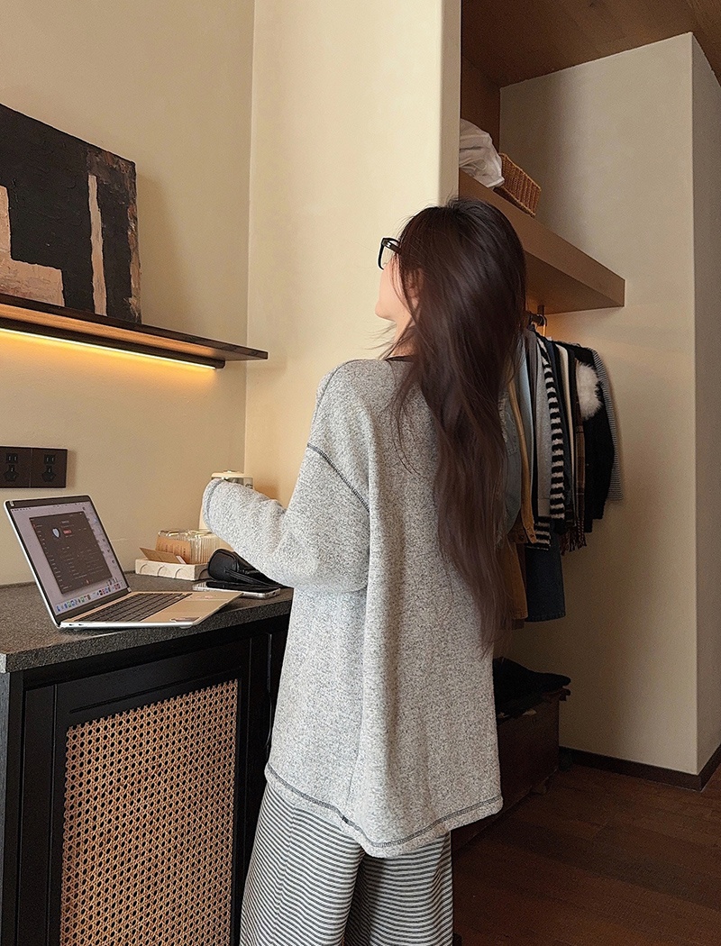 Mixed colors tops autumn and winter T-shirt for women