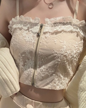 Bottoming chest pad tops lace vest for women