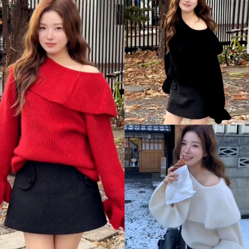 Pullover thermal temperament France style sweater