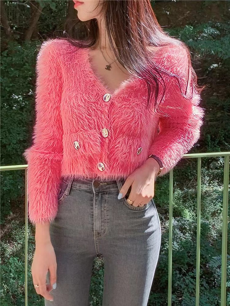 Autumn and winter elmo sweater sweet plush cardigan