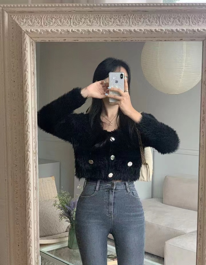 Autumn and winter elmo sweater sweet plush cardigan