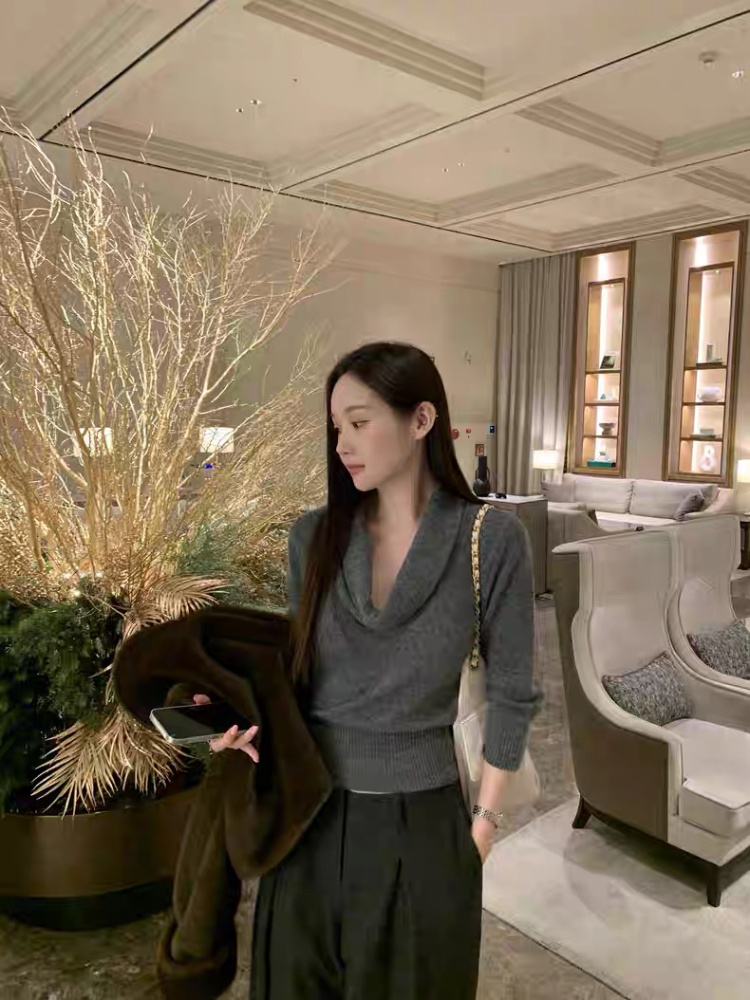 Spring Korean style temperament long sleeve all-match sweater