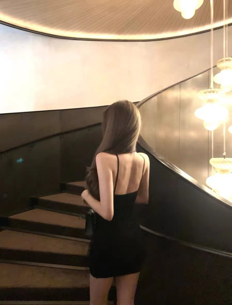 Package hip sleeveless dress bottoming black T-back