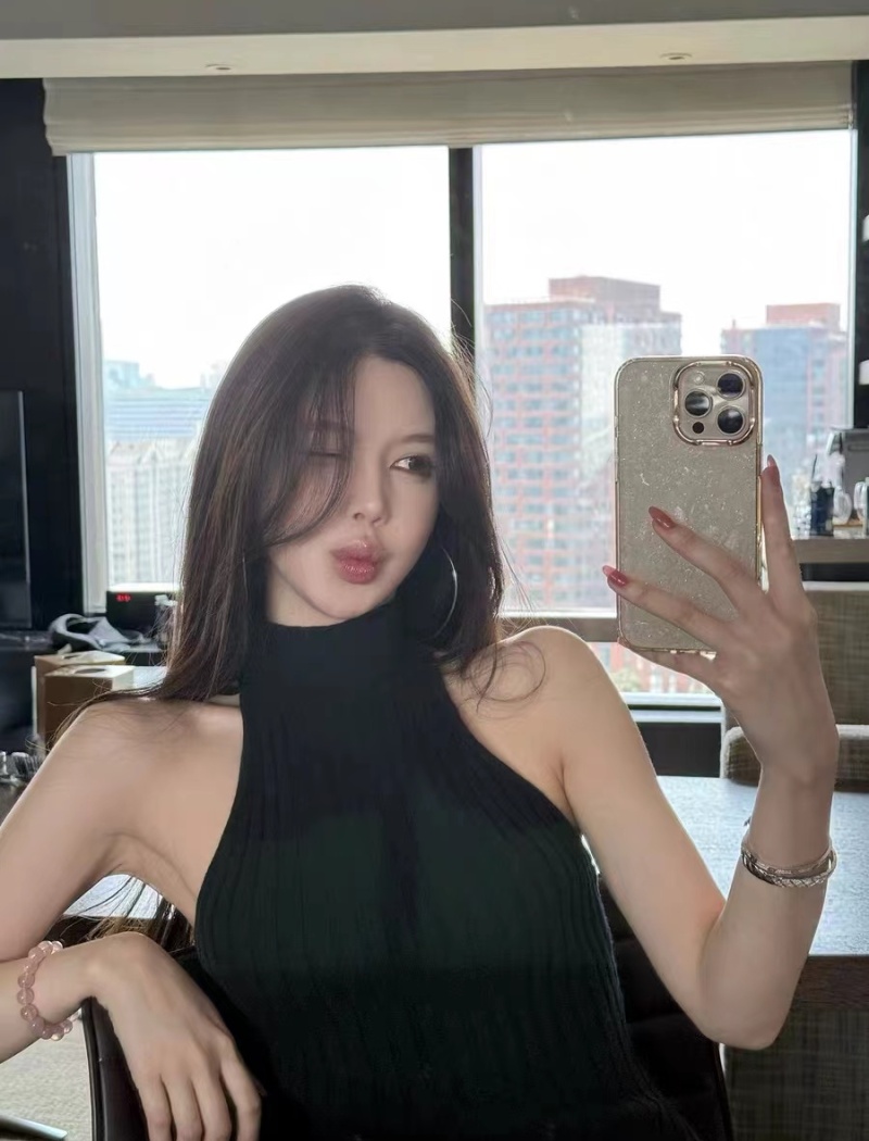 Package hip sleeveless dress bottoming black T-back