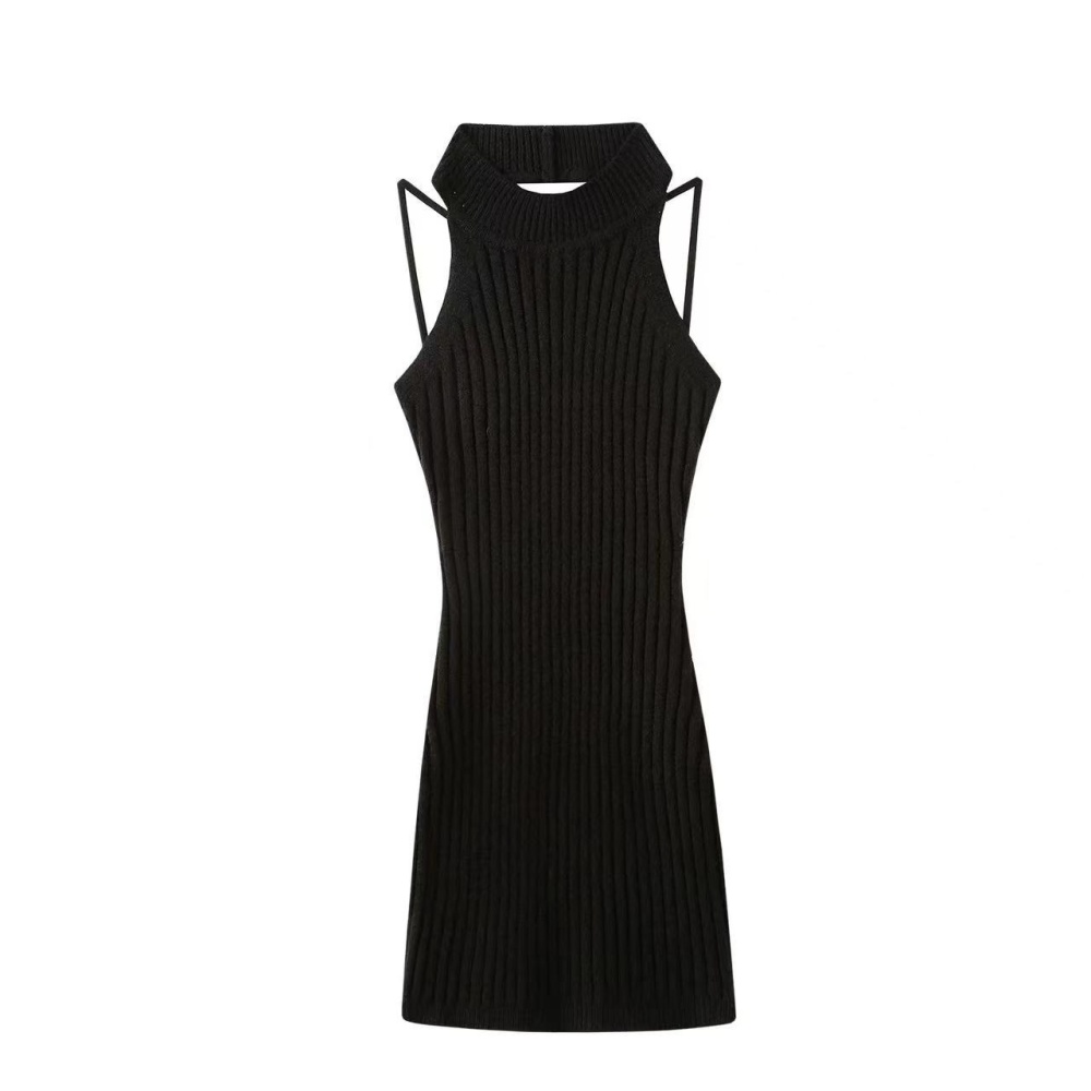 Package hip sleeveless dress bottoming black T-back