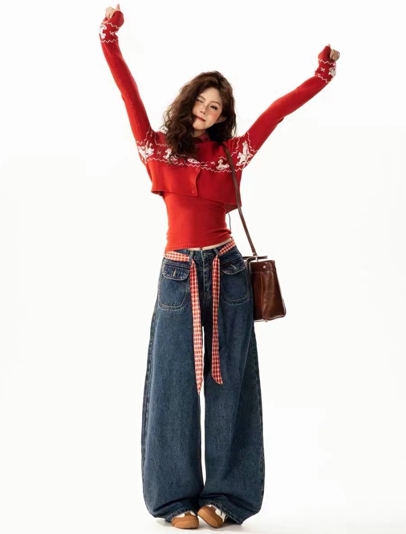 Short sweater thermal bottoming shirt 2pcs set