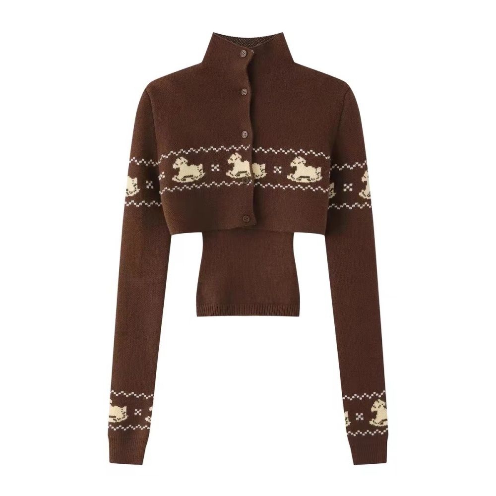 Short sweater thermal bottoming shirt 2pcs set