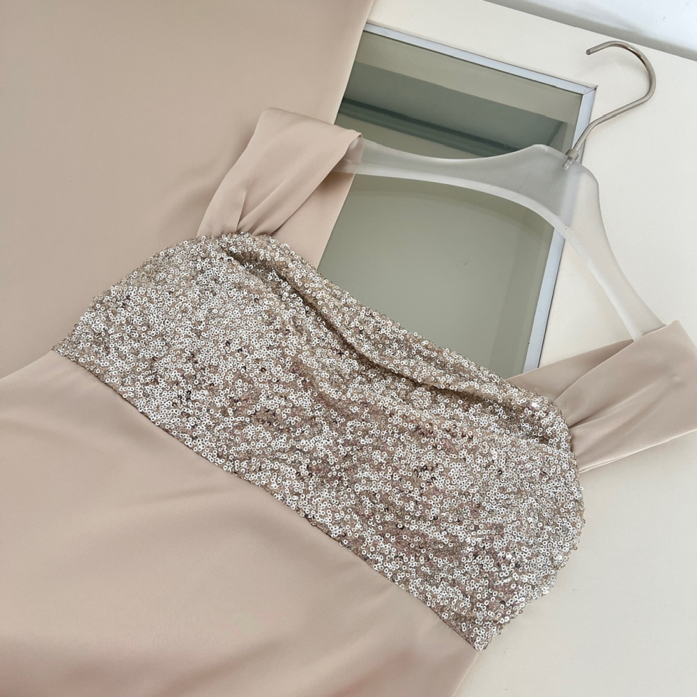 Set beads sling light luxury satin mermaid dress