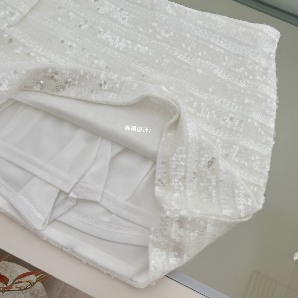 Spicegirl package hip skirt sequins wrapped chest tops a set