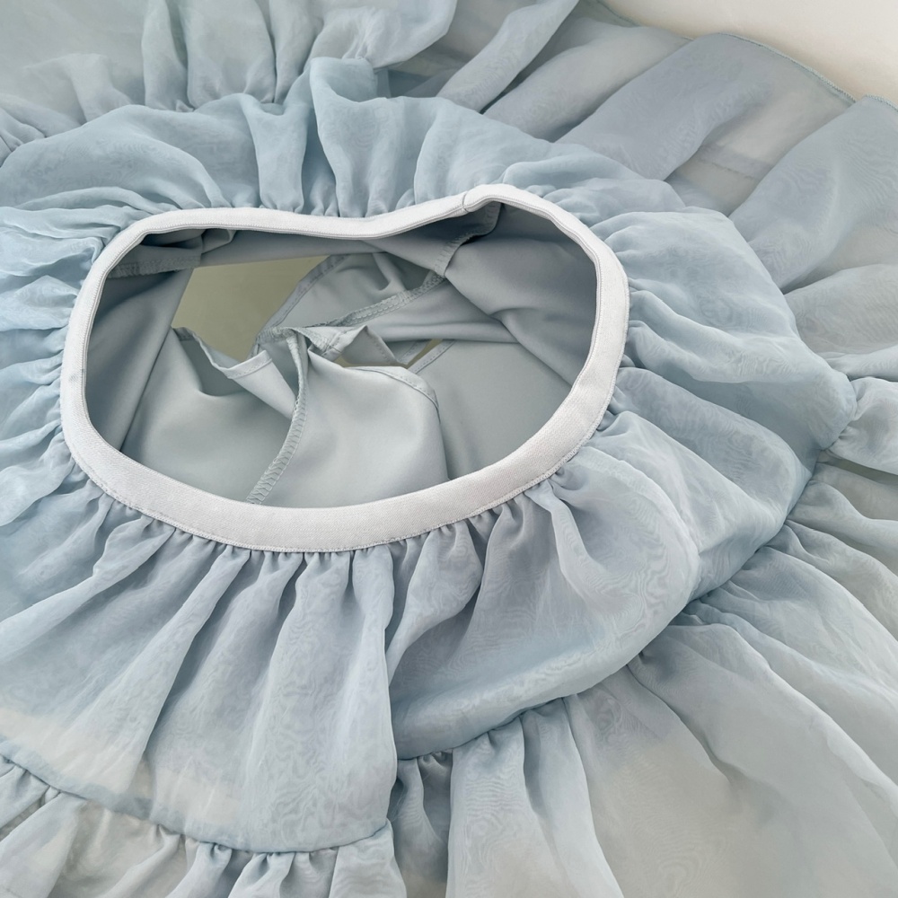 Stereoscopic halter tops lace short skirt a set for women