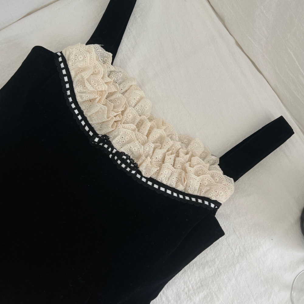 Black silk mermaid hem corset cake skirt 2pcs set