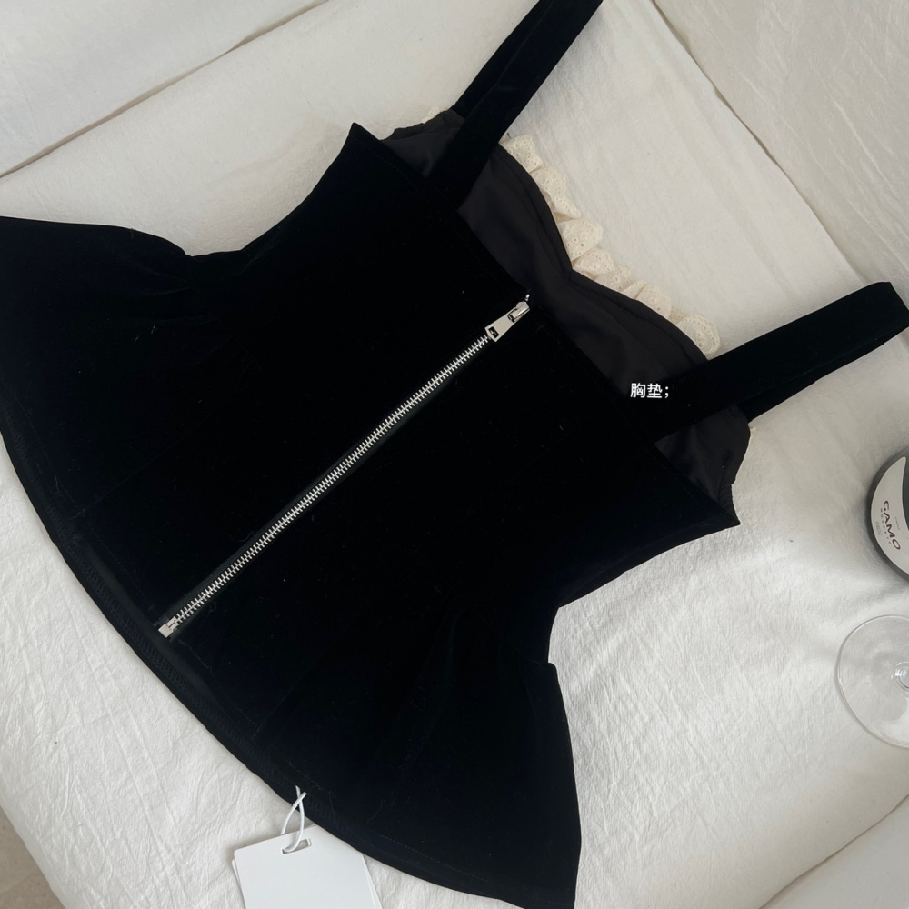 Black silk mermaid hem corset cake skirt 2pcs set