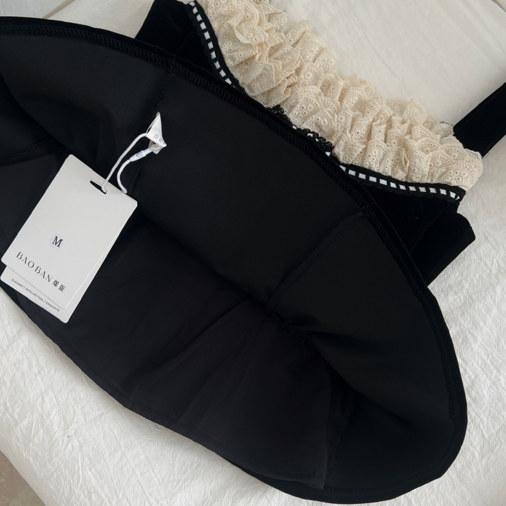 Black silk mermaid hem corset cake skirt 2pcs set