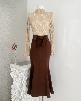 Inside the ride skirt high waist coat a set for women