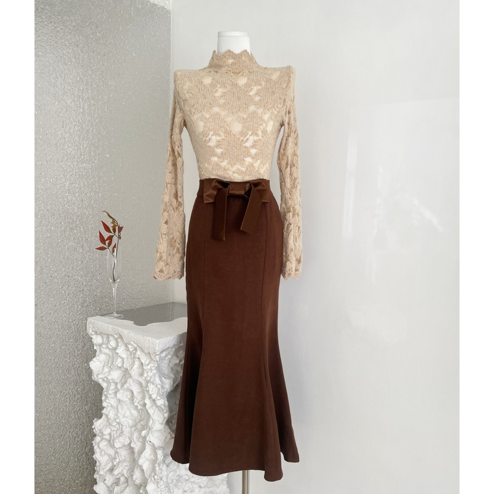 Inside the ride skirt high waist coat a set for women