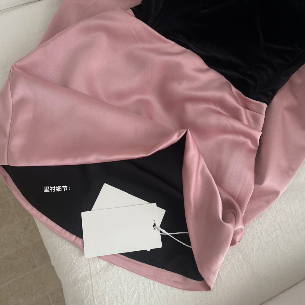 Wrapped chest cat large bow mixed colors dress