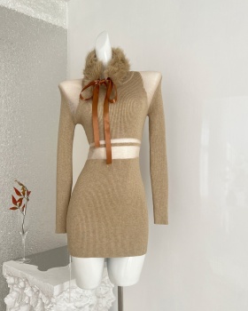 Inside the ride package hip knitted spicegirl bottoming dress