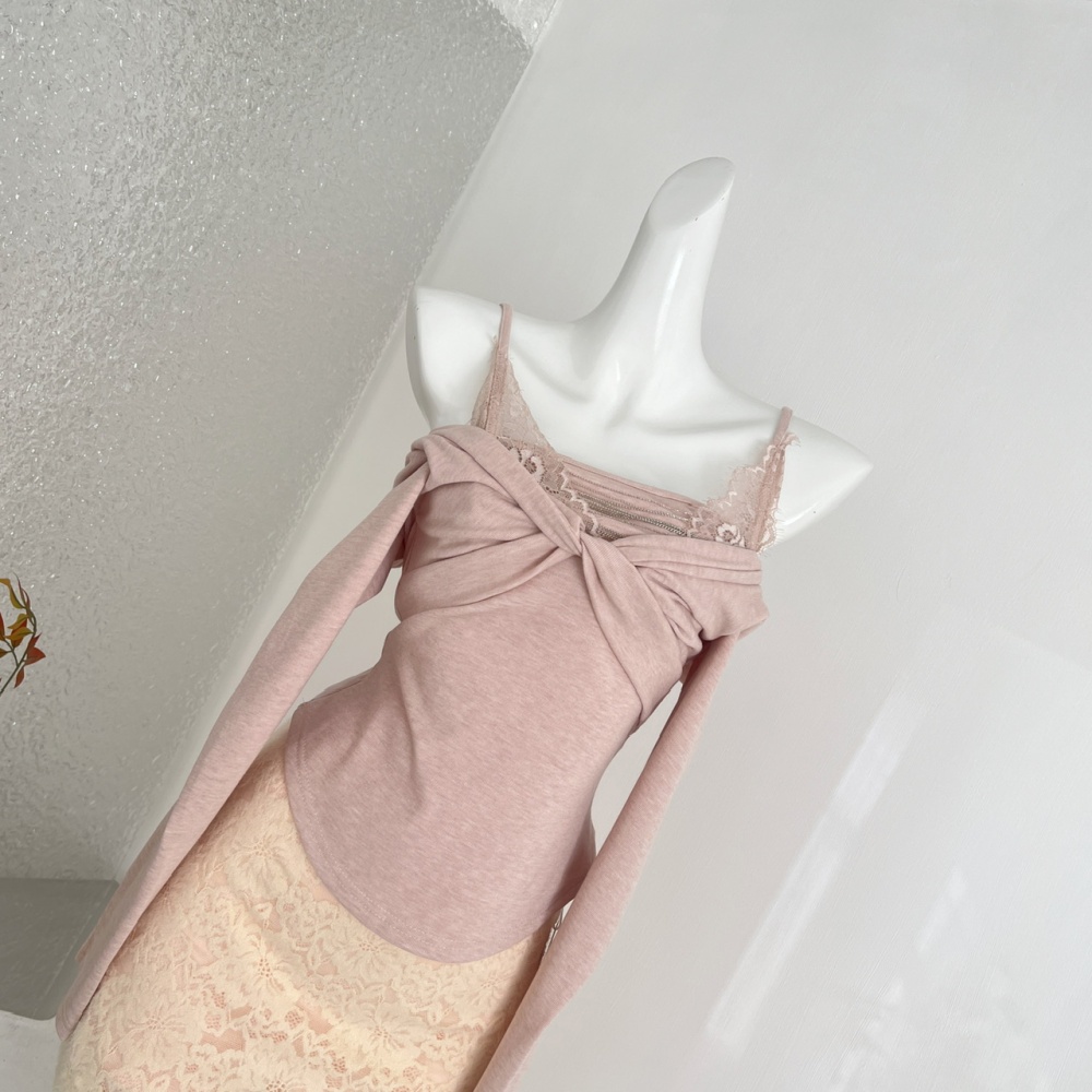 Enticement fashion tops temperament slim short skirt a set