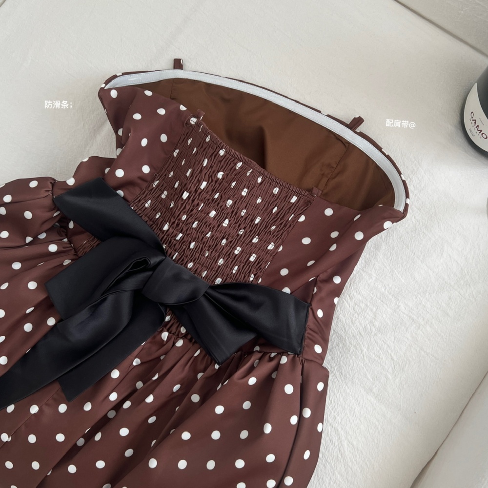 Winter polka dot retro A-line dress for women