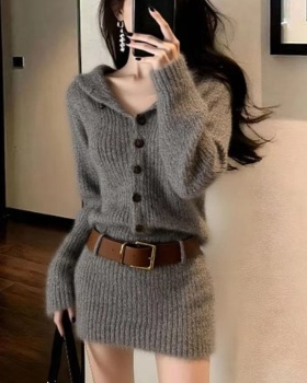 Package hip dress autumn and winter sweater dress for women
