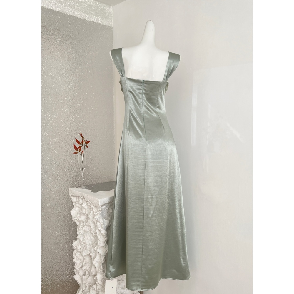 Satin mermaid sling light luxury set beads dress