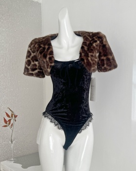 Lace sexy leotard inside the ride shawl a set for women