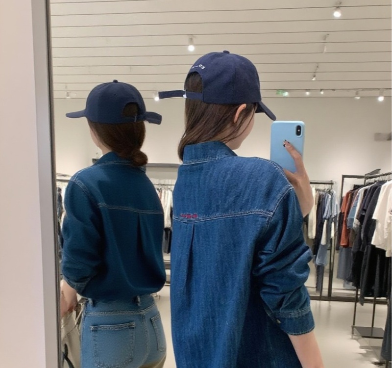 Loose embroidery denim spring long sleeve shirt