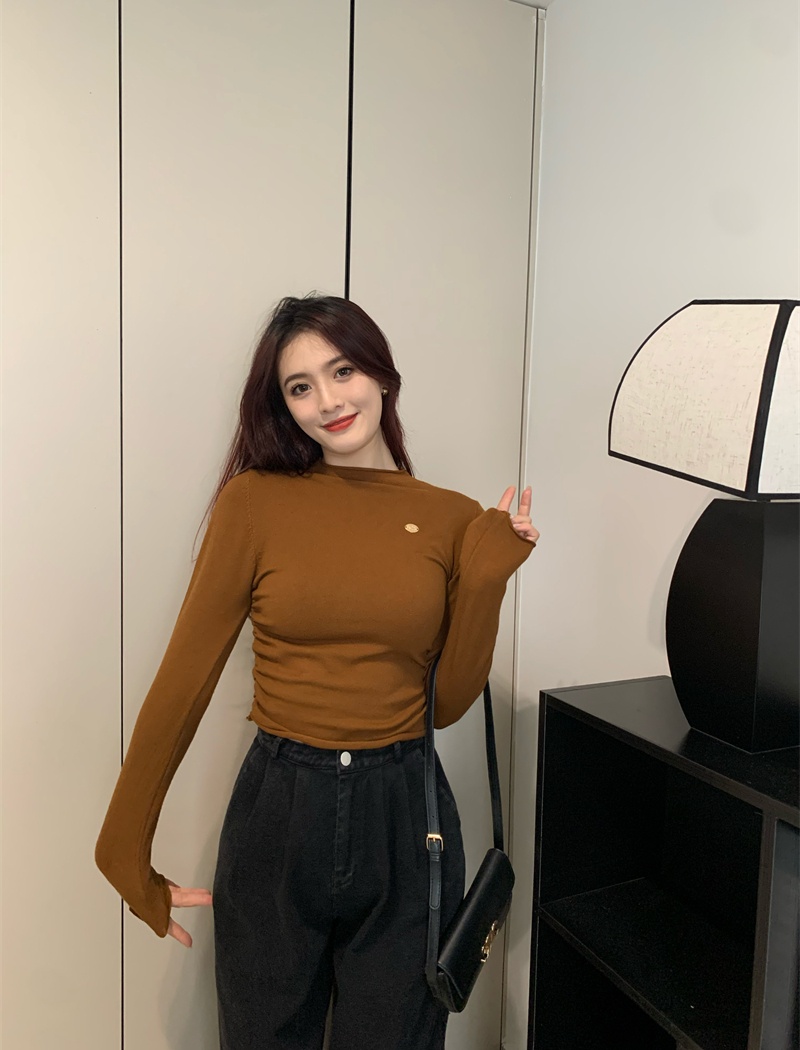 Autumn and winter inside the ride sweater pure tops for women