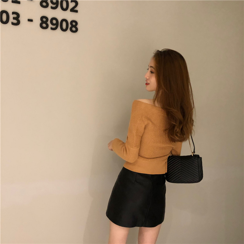 Slim V-neck pure Korean style all-match cross sweater