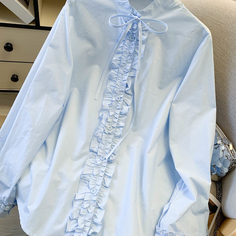 Long sleeve loose tops spring niche shirt for women