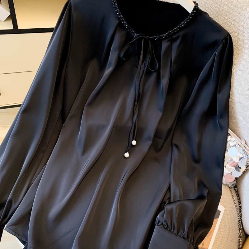 Chiffon sweet satin tops commuting tender shirt for women