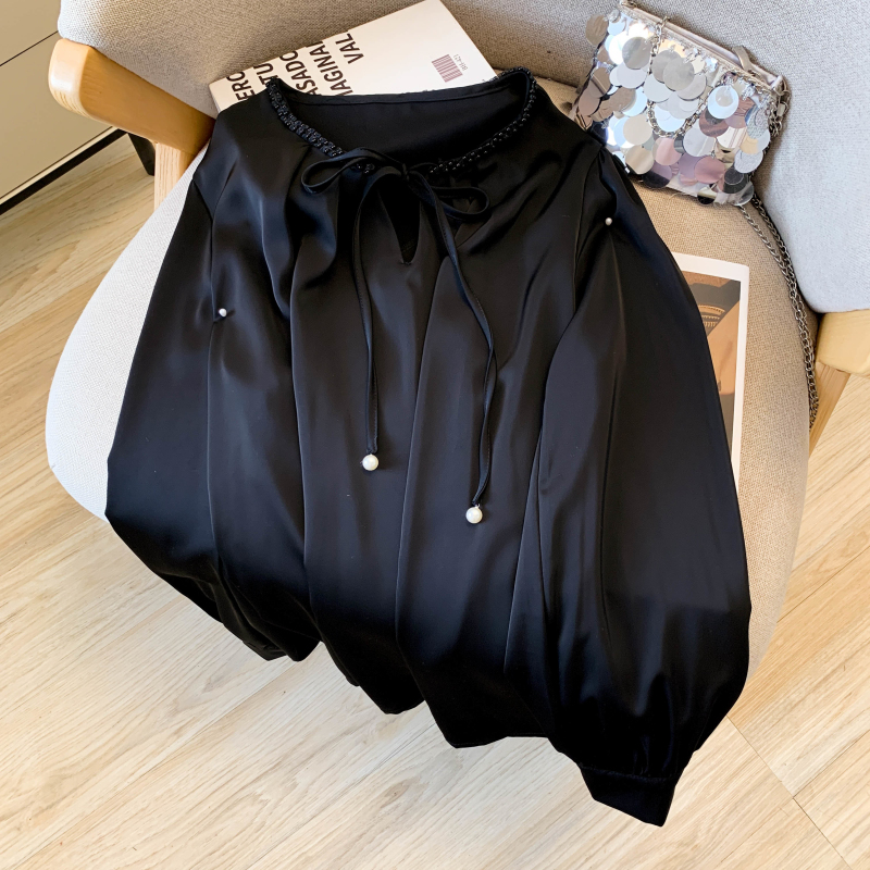 Chiffon sweet satin tops commuting tender shirt for women