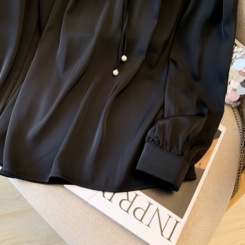 Chiffon sweet satin tops commuting tender shirt for women